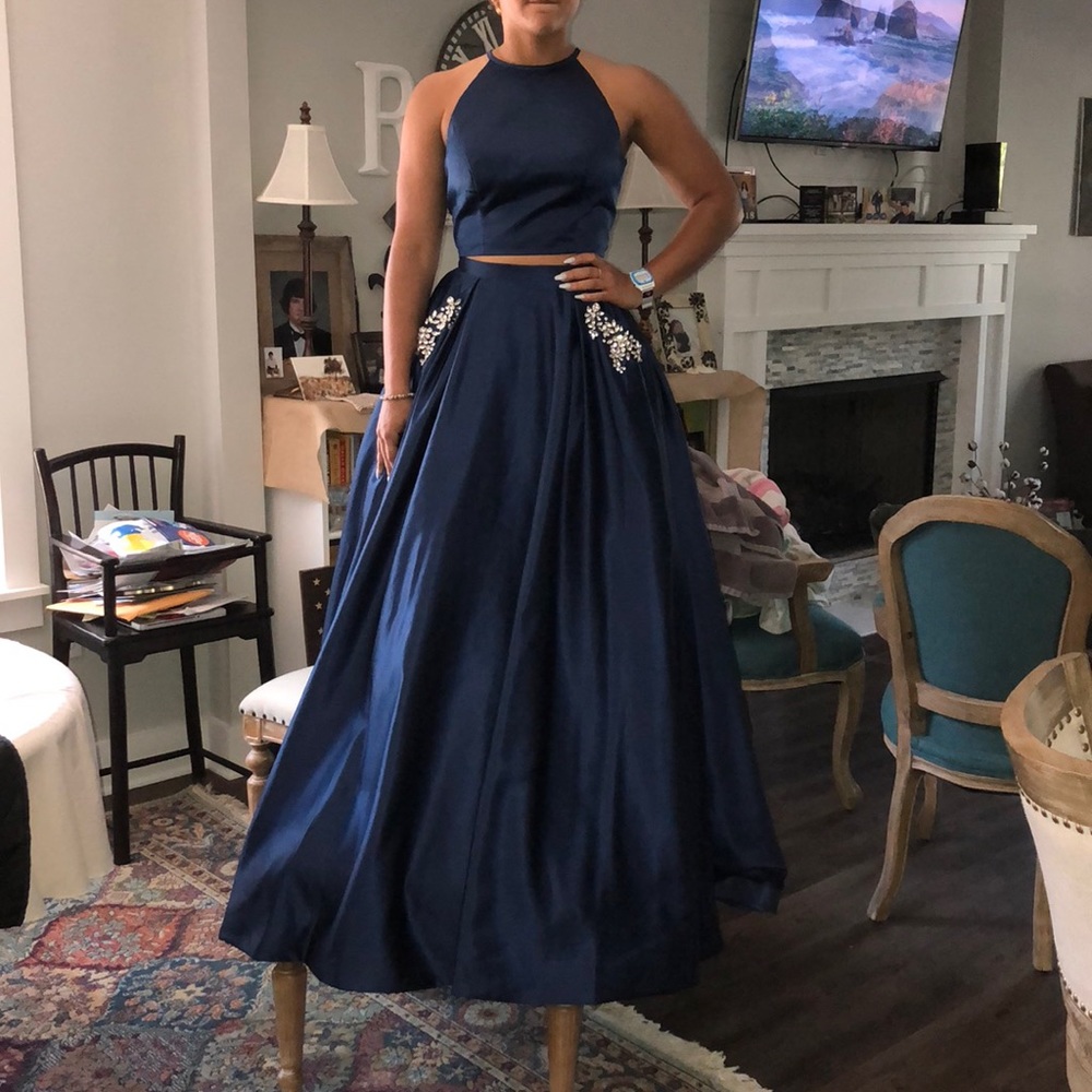 Navy Sherri Hill Gown